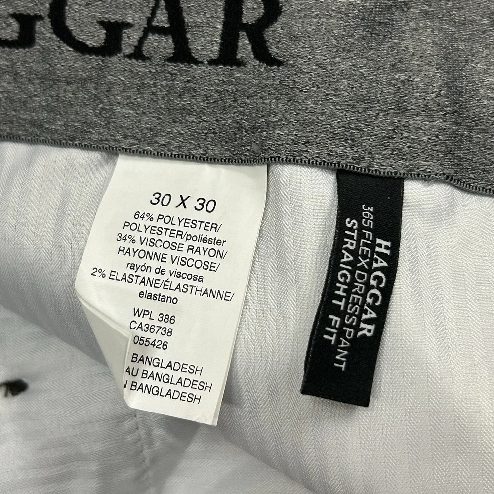 Haggar Dress Pants Mens 30X30 365 Flex Straight Leg Gray New with Tags NWT